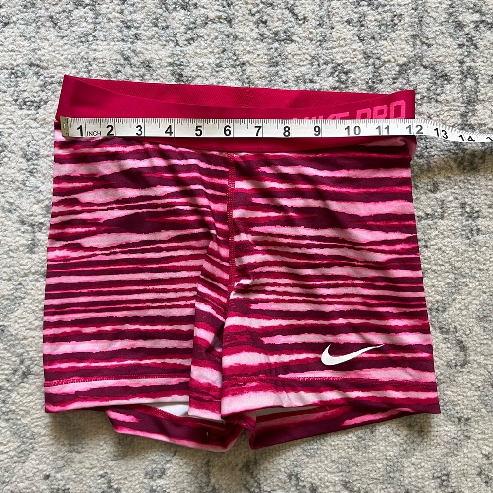 Nike Pro Pink Striped Shorts